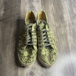 Toni Pons Far Espadrille Khaki Green Lace Shoe